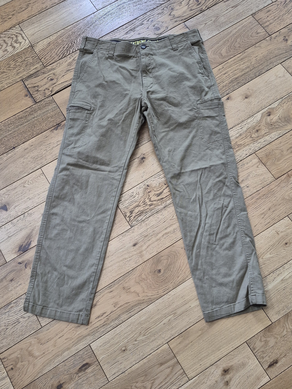 Lee Extreme Comfort Cargo Pants Men 36x32 Straight Fit Khaki Tan Stretch